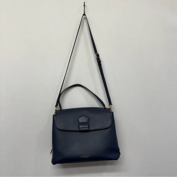Authentic Burberry Camberley Medium Leather Satchel Navy Blue Hand Bag - Picture 11 of 16